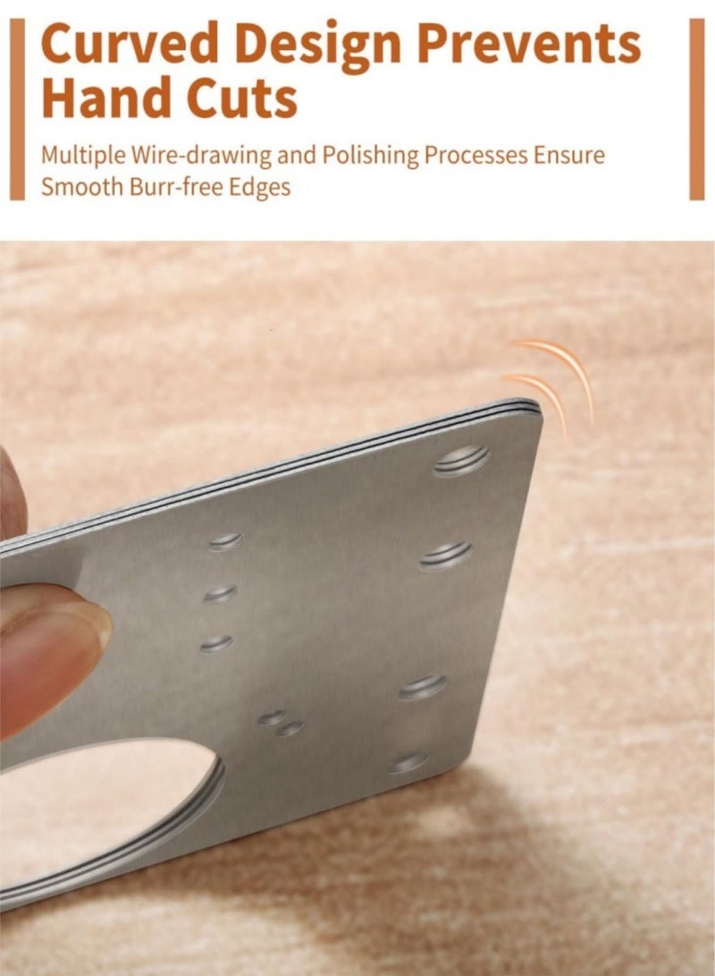 excitat 15PCS Cabinet Hinge Repair Plate, Stainless Steel Hinge Repair Brackets Kit with Fixing Screws, 3.54 x 3.54 Inch Stainless Steel Cabinet Door Repair Kit, Cabinet Hinge Repair Plate for Kitchen Cabinets, Wardrobes, Dressers, Wooden Furniture, and Shelves - Image 4