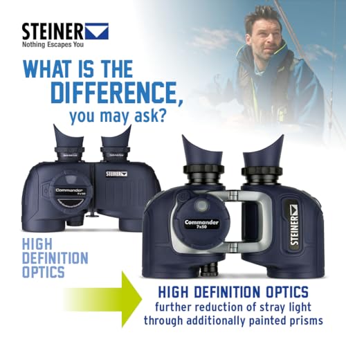 Steiner مناظير ستاينر أوبتيكس مارين كوماندر 7x50 مع بوصلة، مقاومة للماء، جودة ألمانية، صور واضحة كريستالية - Image 4