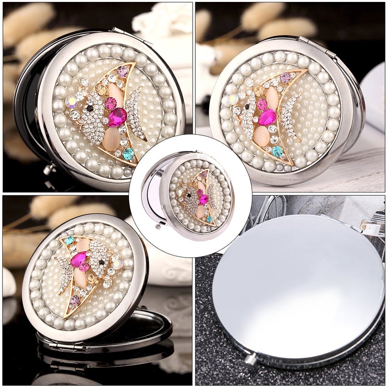 Fish Design Carry Mirror Vintage Mirror Travel Makeup Mirror Small - Image 2