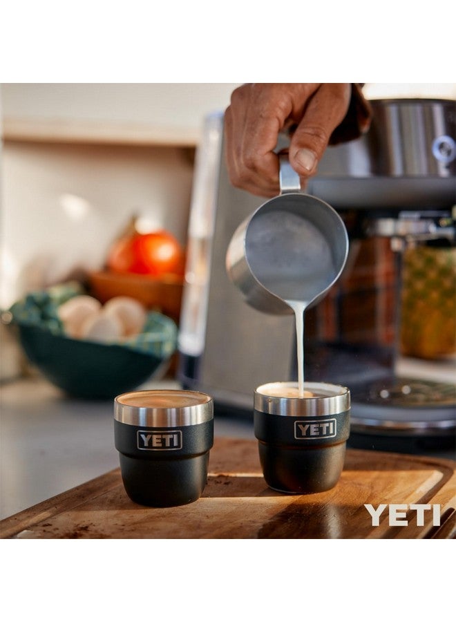 YETI كوب ييتي رامبلر سعة 4 أونصات قابل للتكديس، من الفولاذ المقاوم للصدأ، معزول بالفراغ لكوب الإسبريسو/القهوة، عبوة من 2، لون أحمر إنقاذ - Image 4