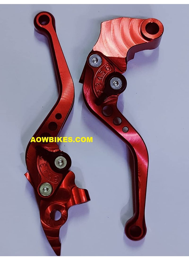 AOW ATTRACTIVE OFFER WORLD Aow Atractive Offer World R15 V3 NonABS Only NOT for V1 and V2 Adjustable Brake Clutch Lever Red  - Image 2