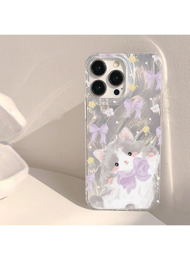 Cute Cat TPU Case for iPhone 16 Pro – Transparent Shockproof Soft Cover with Spray-Coating Finish, Anti-Fall Protection - Image 5