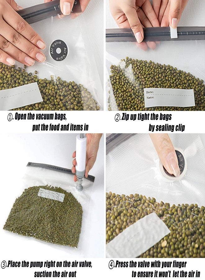 Repinsta Sous Vide Bags 20pack Reusable Vacuum Food Storage Bags with 3 Sizes Vacuum Food Bags,1 Hand Pump,4 Sealing Clips for Food Storage and Sous Vide Cooking (Gray Kit) - Image 3