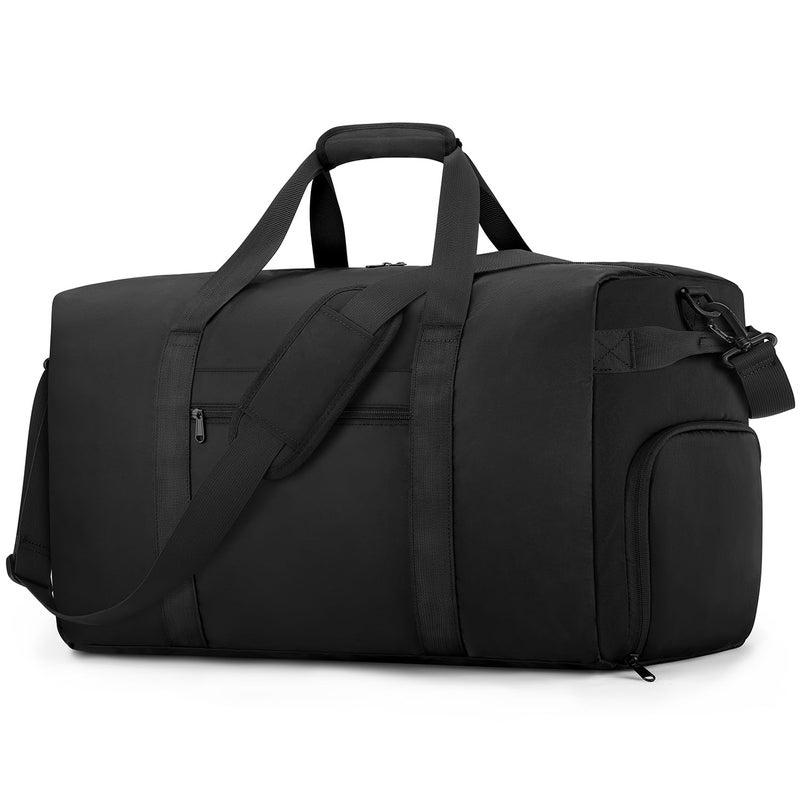 ETRONIK Carry On Luggage 22x14x9 Airline Approved, 45L Large Travel Duffel Bags With Shoe Compartment, Waterproof Carry on Bag for Airplane, Duffle Bag for Travel Weekender Overnight Gym, Black - Image 1