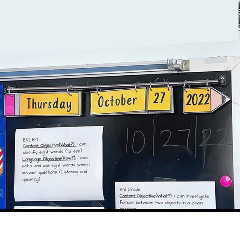 YYST Type A 29" (74CM) Magnetic Anchor Chart Holder Adjustable Magnetic Date Cards Holder Calendar Holder for Kids Crafts, Classroom Calendar, Classroom Decor W O Rings (Black - 1) - Image 3