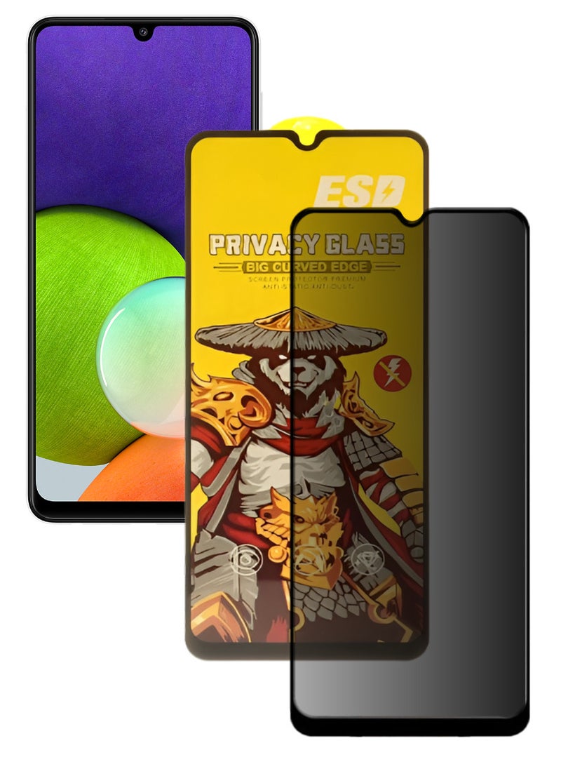 ESD Tempered Dustproof Privacy Glass Screen Protector Compatible For Samsung Galaxy A22 4G - Image 1