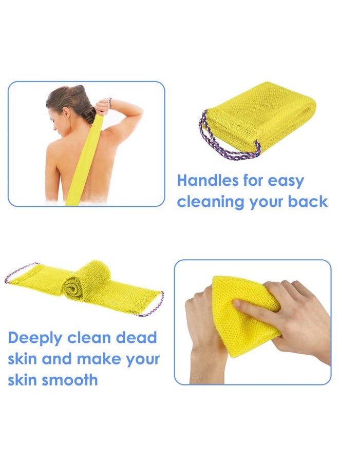 Linkidea 4 Pack African Exfoliating Net, Back Scrubber Shower, Exfoliating Wash Towel Long with Ropes for Shower Deep Cleaning Massages  - Image 2