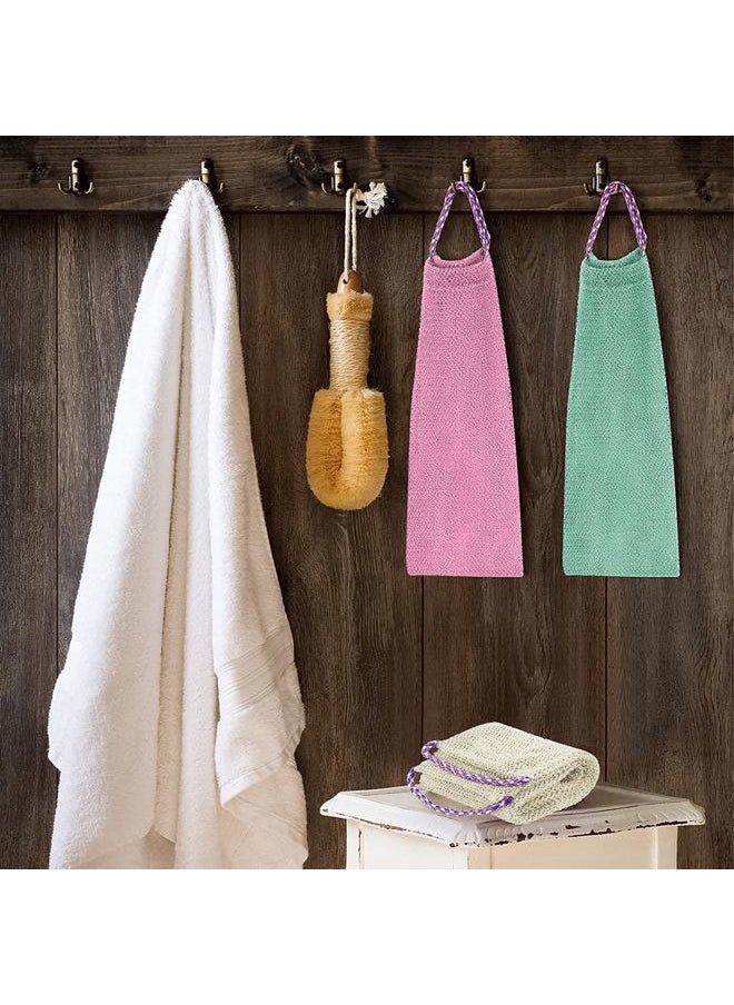 Linkidea 4 Pack African Exfoliating Net, Back Scrubber Shower, Exfoliating Wash Towel Long with Ropes for Shower Deep Cleaning Massages  - Image 5