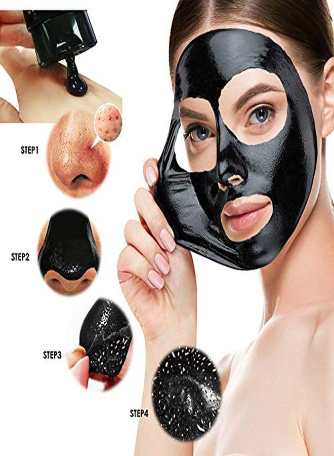 Shills Charcoal Black Mask, Peel Off Mask, Charcoal Mask, Black Peel Off Mask, Deep Cleansing, Purifying, Activated Charcoal Black Mask With Brush  - Image 2