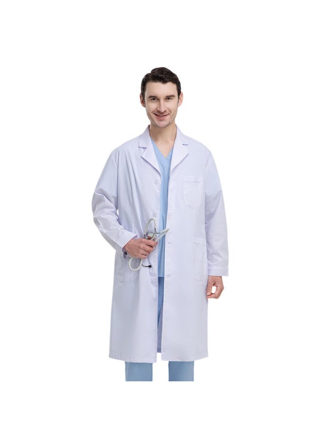 Magic Park Men's Lab Coat Professional Men Scrubs Lab Coats White Long Sleeve Scrubs Medical Lab Coat for Dental Laboratory - Image 1