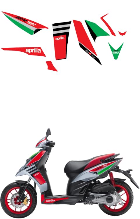Grayfixx Sticker for Aprilia SR150 | Printed in Premium Gloss Vinyl, Water Proof, Matte Protection 2X Layers, Precut Sticker, Pack of 1 Set for Both Side-Self-Adhesive - Image 5