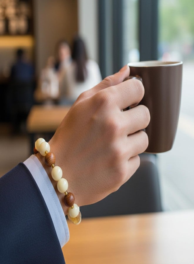 THE MEN THING IVORY GROVE - 13mm Beads Bracelet with Natural Stone - Adjustable Bracelet - Image 2