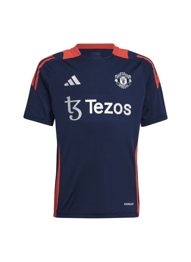 Adidas Adidas Mufc Tr Jsy Y Blue Football Jerseys For Kids Unisex 128  - Image 1