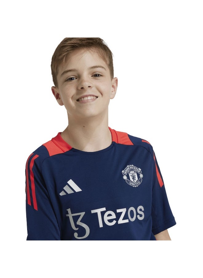 Adidas Adidas Mufc Tr Jsy Y Blue Football Jerseys For Kids Unisex 128  - Image 5
