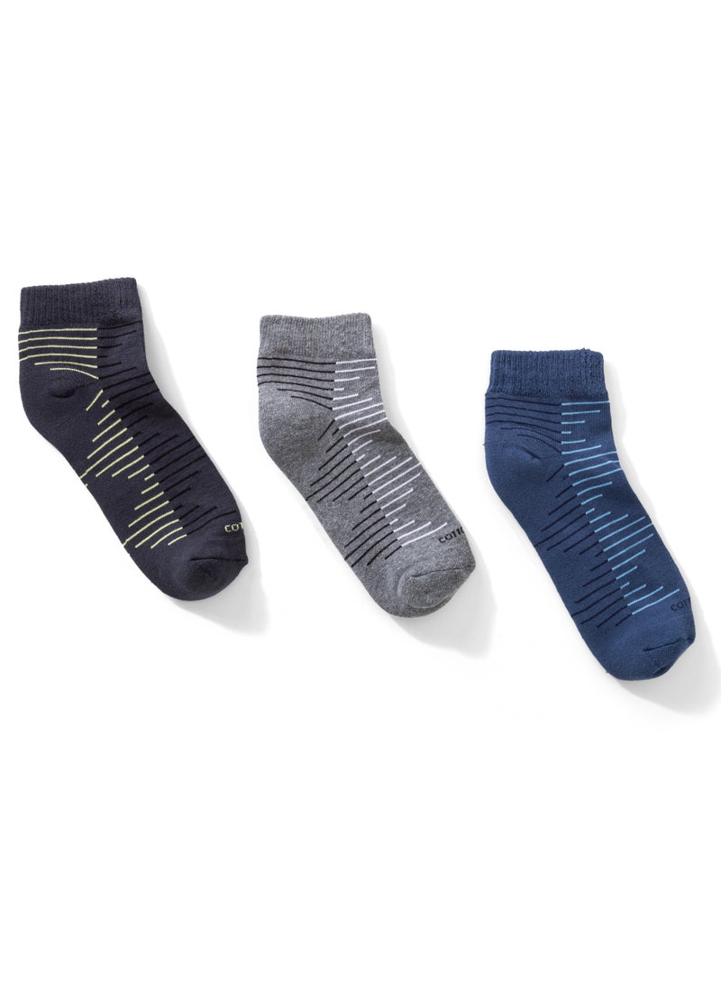 Cottonil Pack of 3 Half Towel Printed Cotton Socks 15/47 - Image 2