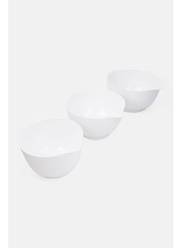 Oggi Corporation 3 Piece Melamine Mixing Bowl Set, White  - Image 2