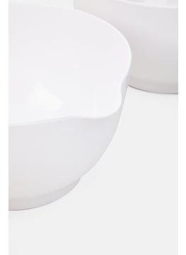Oggi Corporation 3 Piece Melamine Mixing Bowl Set, White  - Image 3