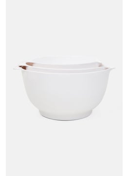 Oggi Corporation 3 Piece Melamine Mixing Bowl Set, White  - Image 1