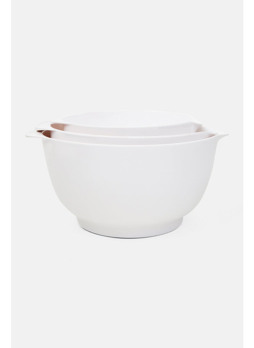Oggi Corporation 3 Piece Melamine Mixing Bowl Set, White  - Image 1