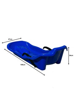 HEXAR Heavy Duty Outdoor Sports Plastic Skiing Boards Sled Luge Snow Grass Sand Board Ski Pad Snowboard With Rope For 2 People, Size - 108x47x34cm  - Image 2