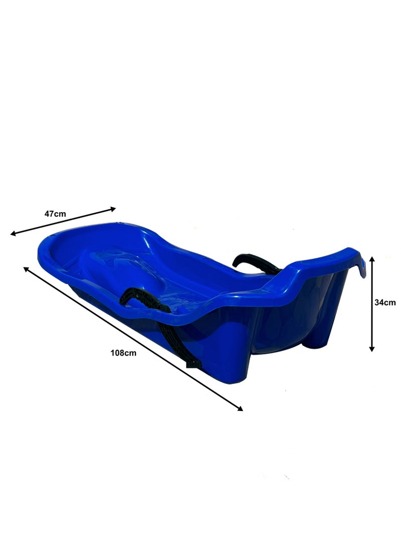 HEXAR Heavy Duty Outdoor Sports Plastic Skiing Boards Sled Luge Snow Grass Sand Board Ski Pad Snowboard With Rope For 2 People, Size - 108x47x34cm  - Image 2