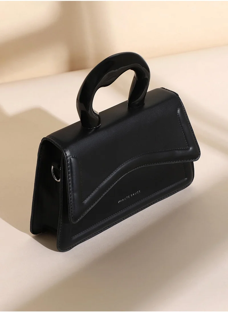 Haute Sauce Women's The Caldera Gloss Hand Bag - Midnight Black