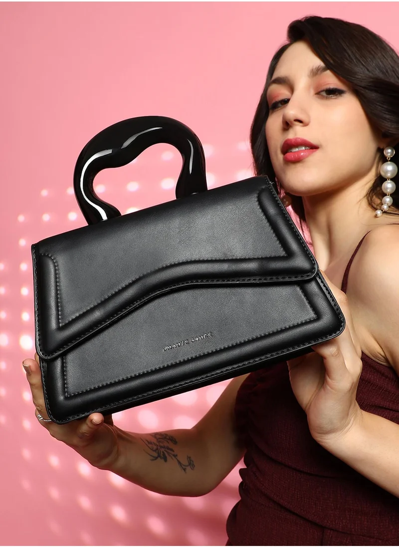 Haute Sauce Women's The Caldera Gloss Hand Bag - Midnight Black
