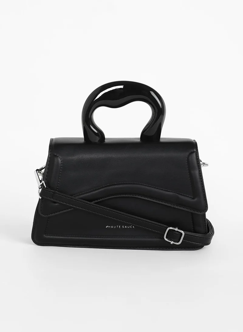 Haute Sauce Women's The Caldera Gloss Hand Bag - Midnight Black