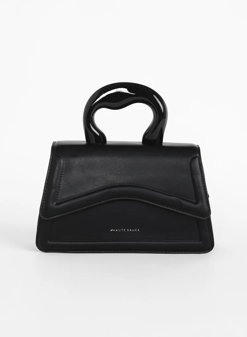 Haute Sauce Women's The Caldera Gloss Hand Bag - Midnight Black