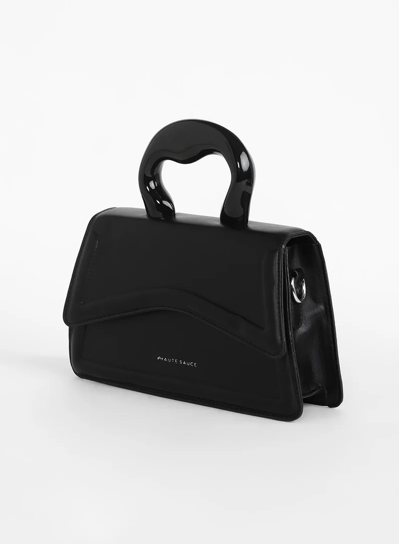 Haute Sauce Women's The Caldera Gloss Hand Bag - Midnight Black
