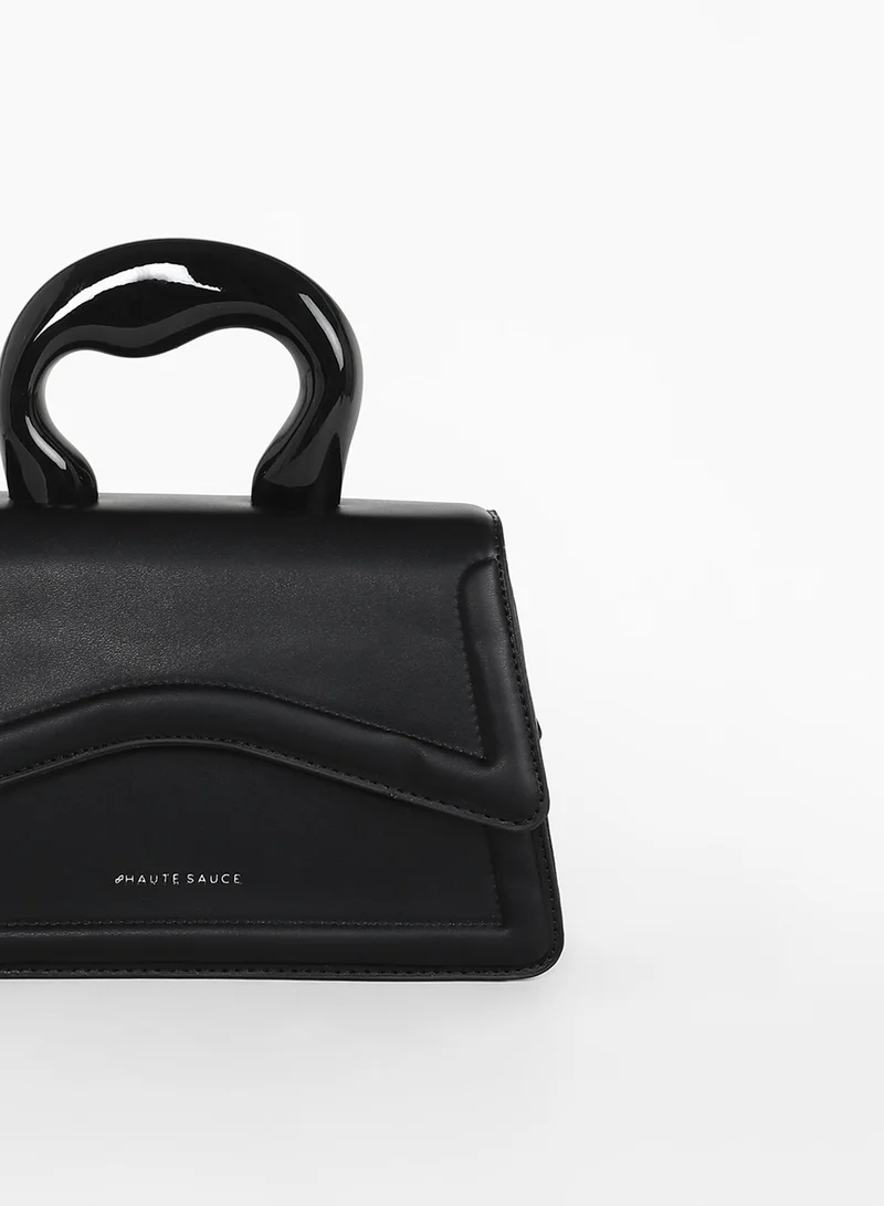 Haute Sauce Women's The Caldera Gloss Hand Bag - Midnight Black