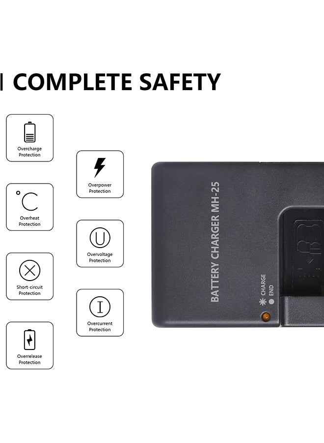 MH-25 Quick Charger for Nikon Camera Battery:MH-25a EN-EL15 EN-EL15a EN-EL15b EN-EL15c EP-5B D500 D600 D610 D750 D780 D800 D800E D810 D810A D850 D7000 D7100 D7200 D7500 Coolpix Z5 Z6 Z6 II Z7 Z7II V - Image 4