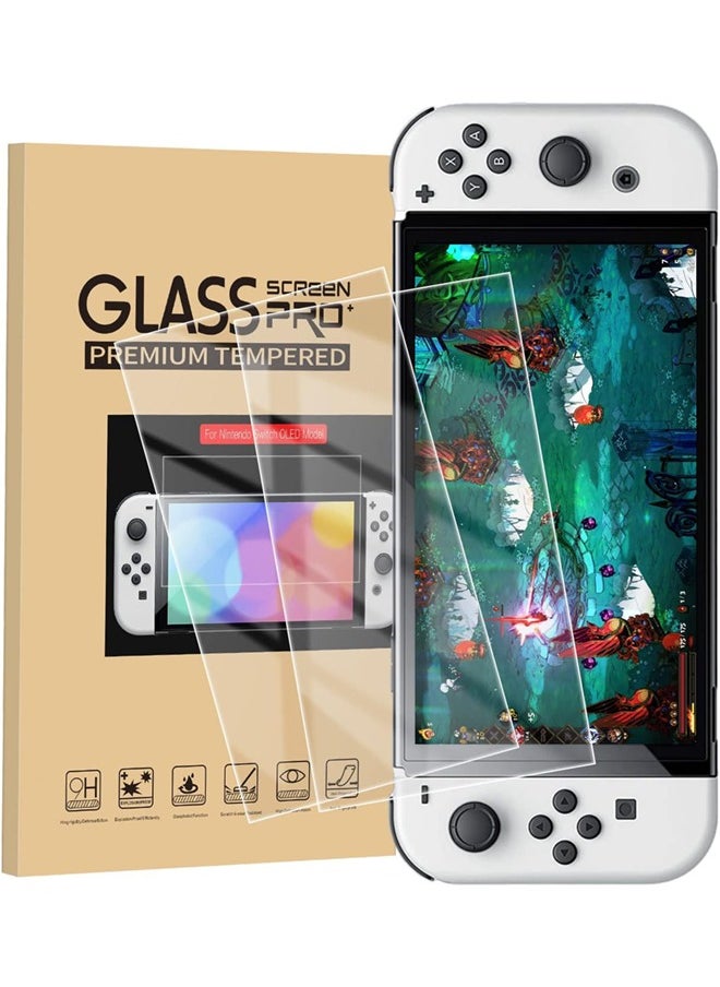 SJet 2 Pack Screen Protector for Nintendo Switch OLED, Tempered Glass Compatible with Nintendo Switch OLED 7-inch 2021  - Image 1