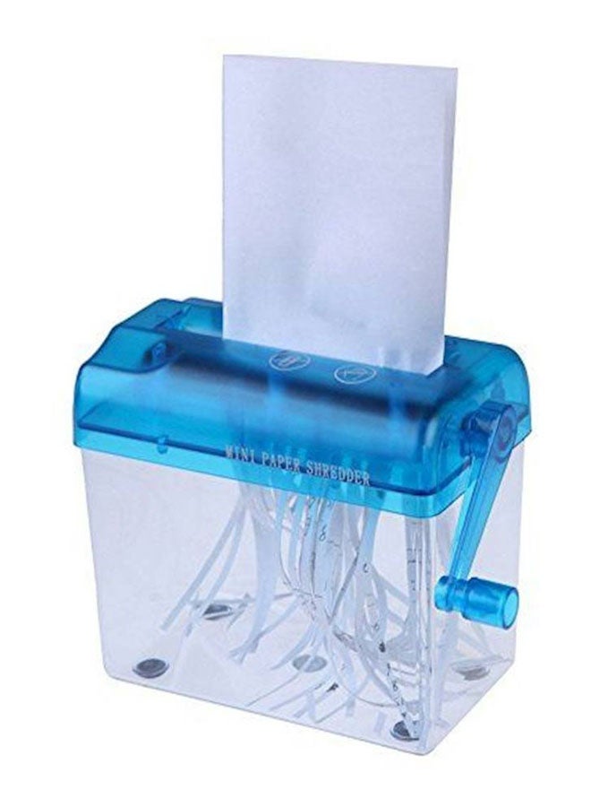1 Piece Mini Paper Shredder Portable A6 Manual Paper Cut Shredder Hand Operated Mini Paper Shredder For Home & Office(Blue) - Image 1