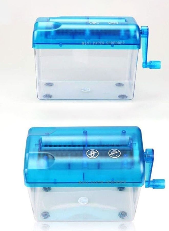 1 Piece Mini Paper Shredder Portable A6 Manual Paper Cut Shredder Hand Operated Mini Paper Shredder For Home & Office(Blue) - Image 3
