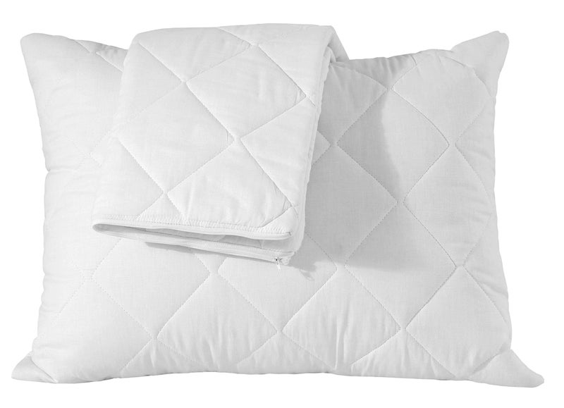 Niagara Sleep Solution Waterproof Quilted Pillow Protectors Standard Ultra Soft Thick Pair 20x26 Inches Brushed Ultra Plush White Zippered Set of 2 Size Encasement - Image 2