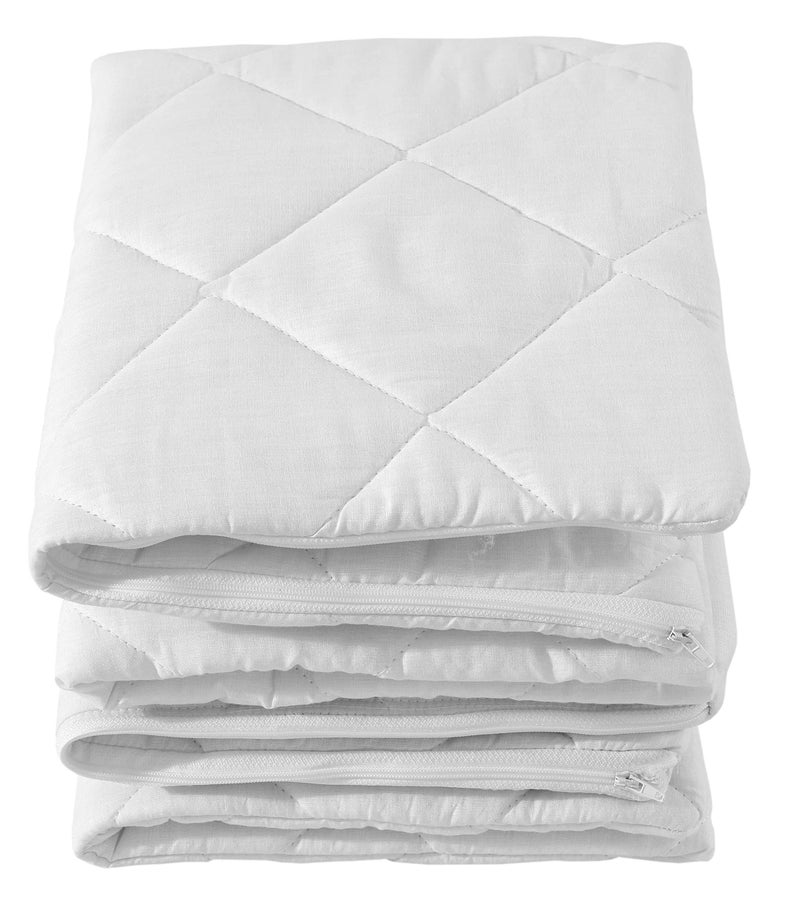 Niagara Sleep Solution Waterproof Quilted Pillow Protectors Standard Ultra Soft Thick Pair 20x26 Inches Brushed Ultra Plush White Zippered Set of 2 Size Encasement - Image 5