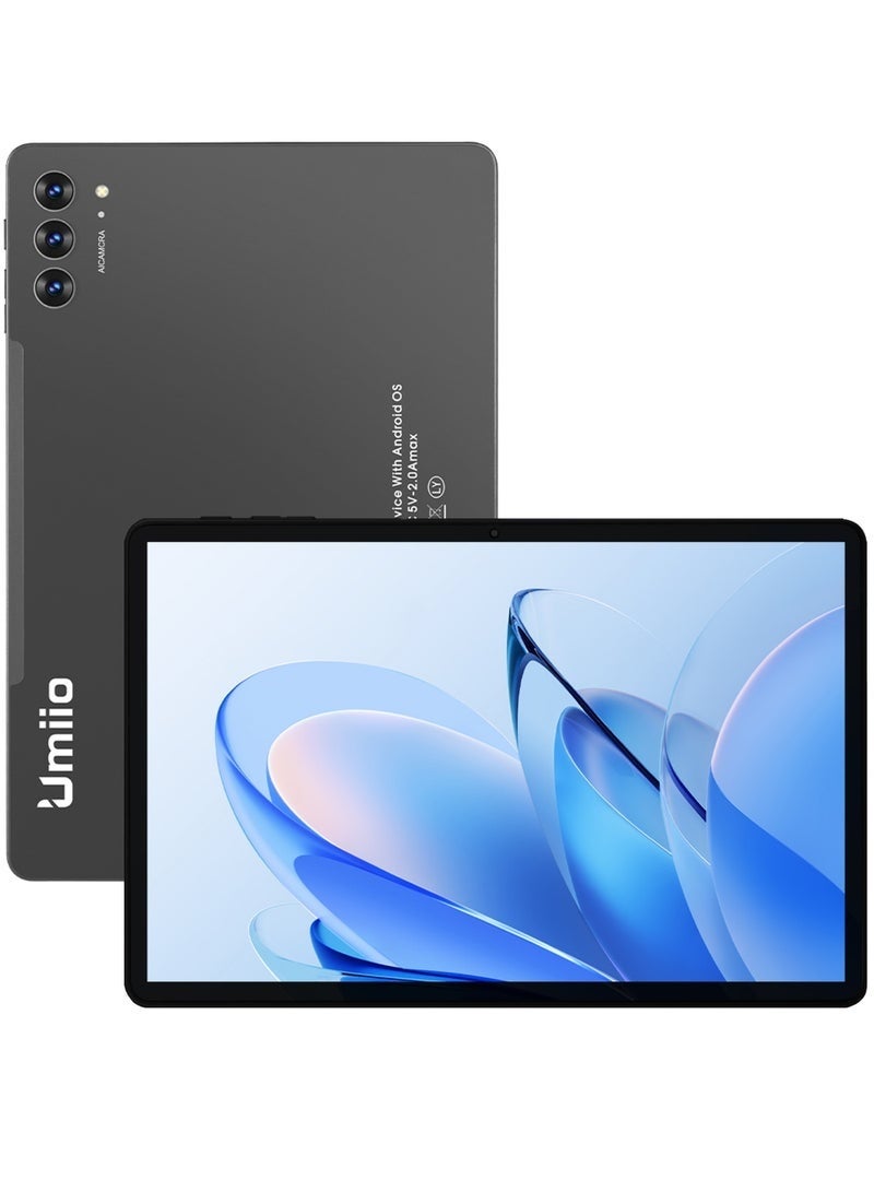 Umiio Android 11-Inch Slim Smart Tablet PC with HD Display | 12GB RAM, 512GB ROM, Dual SIM 5G + WiFi, Dual Camera, Keyboard, Mouse & Cover – Grey Portable Learning & Work Device - Image 1