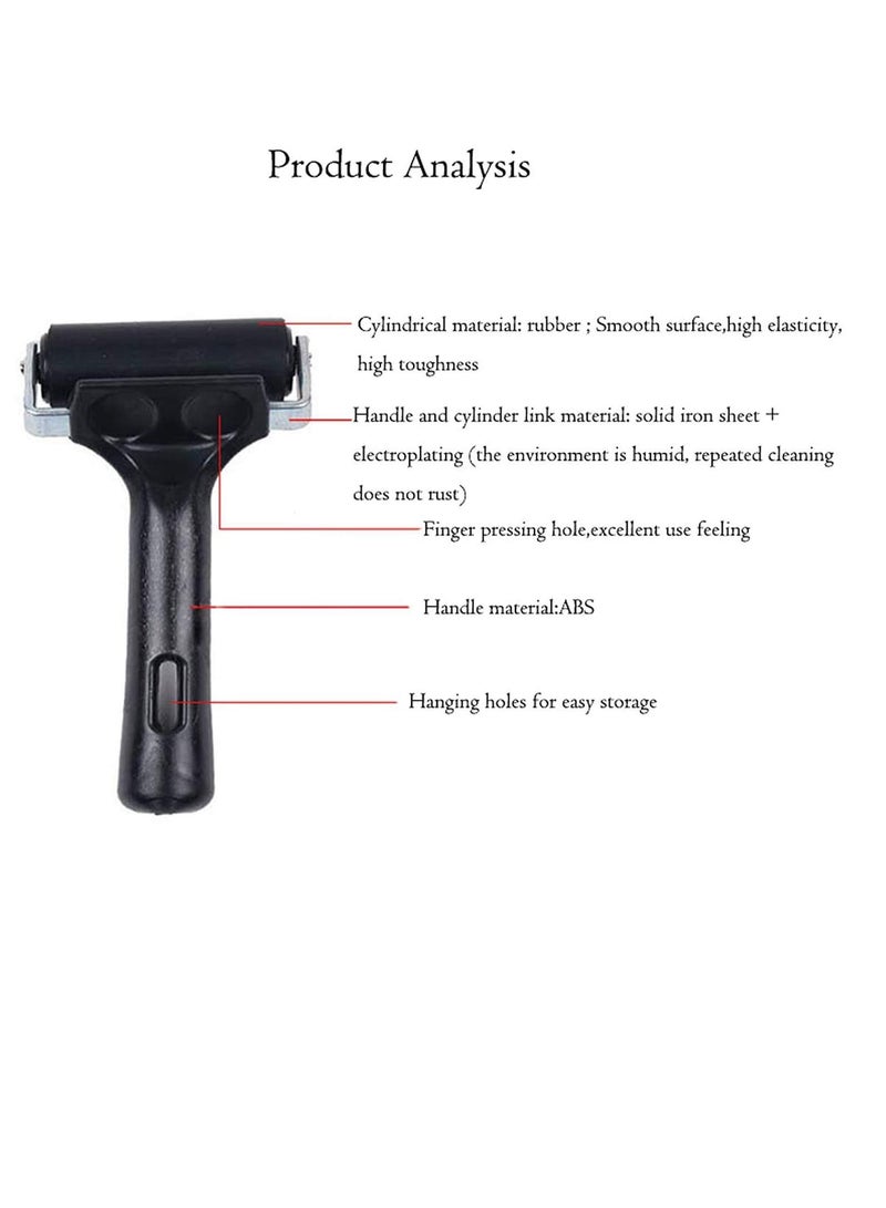 SYOSI 3 Pack Printmaking Brayers Premium Brayer Rollers for Crafting Hard Rubber Roller Brayers Vinyl Roller Ink Paint Brush for Wallpapers Stamping Gluing Application (Black) - Image 2