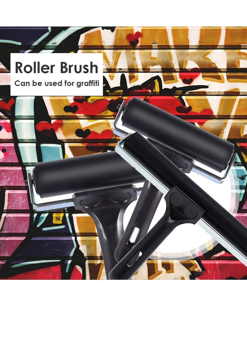 SYOSI 3 Pack Printmaking Brayers Premium Brayer Rollers for Crafting Hard Rubber Roller Brayers Vinyl Roller Ink Paint Brush for Wallpapers Stamping Gluing Application (Black) - Image 4