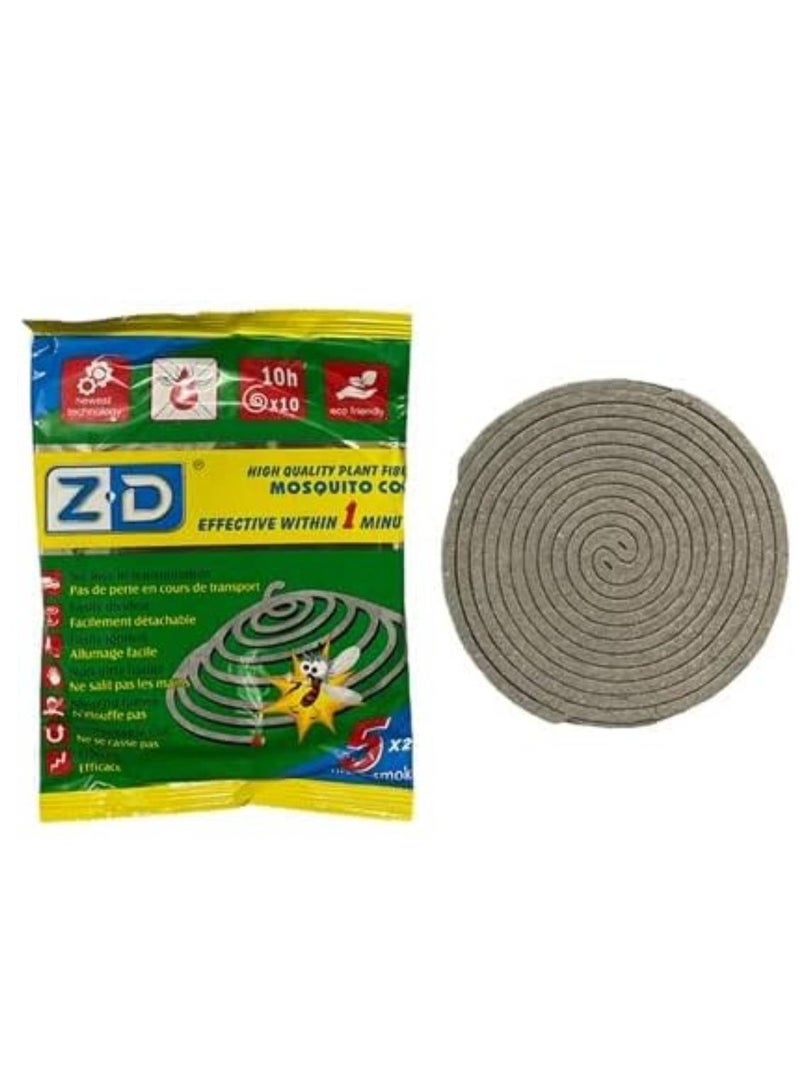 ZD High Quality Plant Fiber Mosquito Coils Repellent Coil (10 coil) Effect Within 1 Minute Killer Smokless, unbreakable,Full protection from mosquitoes and flying insects for 10 hours per single coil - Image 1