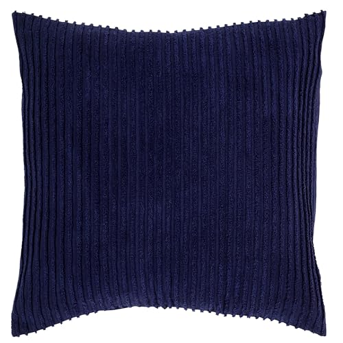 Better Trends Jullian Collection is Super Soft and Light Weight in Bold Stripes Design 100% Cotton Tufted Unique Luxurious Machine Washable Tumble Dry, Euro Sham, Navy - Image 1