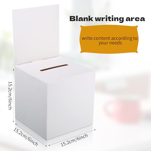 ABURRORI 12 Pcs Raffle Boxes Bulk Ballot Box Suggestion Donation for Boxes Fundraising Raffle Ticket Card Box with Slot and Removable Header Voting for Auction Charity Voting Collecting Card Contest 12 - Image 3