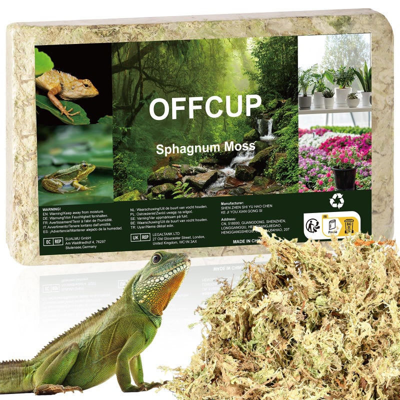 OFFCUP 1000g Sphagnum for Plant, Fresh Compressed Sphagnum for Orchids Mix Pot, Natural Moss for Reptiles, Sphagnum Stake Natural Culture Substrate (1000g) - Image 1