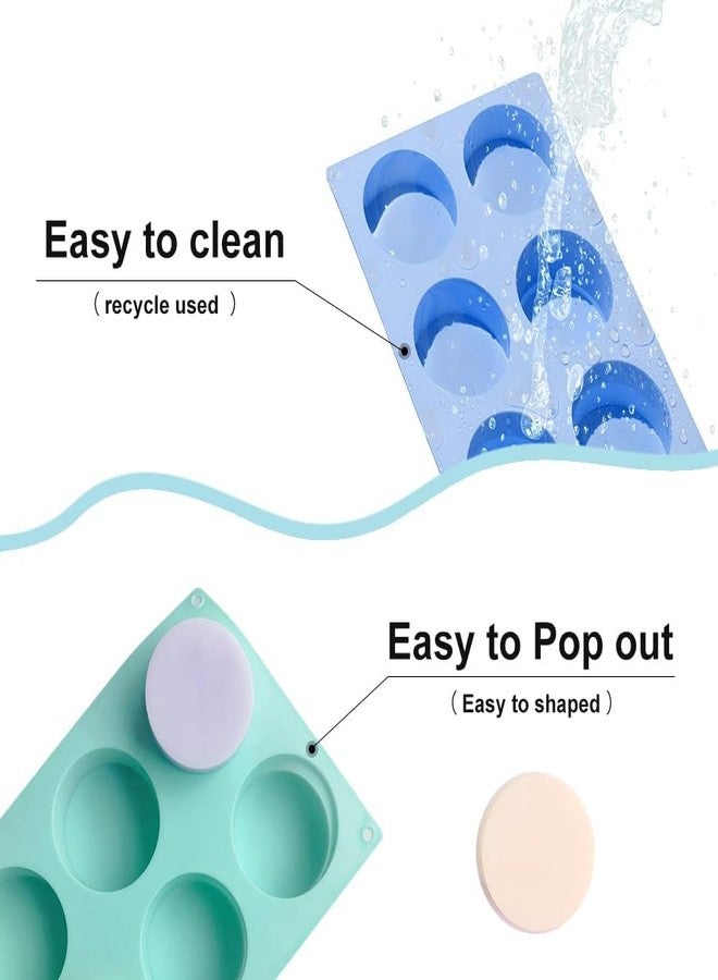 Skytail 6 Slot Round Cylinder Candy Mold/Chocolate Cover Cookie Mold for Sandwich Oreo Cookies Muffin Cupcake Brownie Cake Pudding mini soap Jelly Jello(Random Color) (1) - Image 4