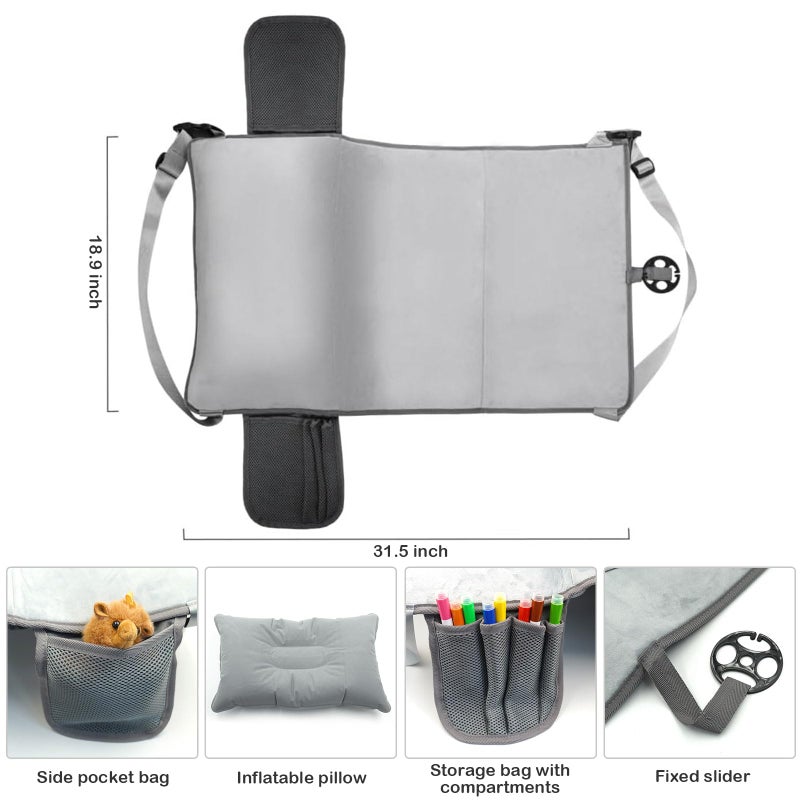 Gihunk Toddler Airplane Bed, Portable Airplane Seat Extender Travel Bed for Kids, Soft Baby Plane Travel Essentials for Flying, Toddlers Long Flight Must Haves Footrest (Include Inflatable Pillow) - Image 4