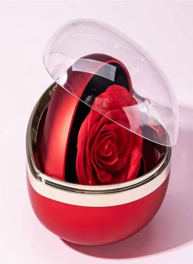 VIRELLO New Romantic Valentine's Day Mother's Day Heart-shaped Soap Flower Flip Rotating Ring Necklace Pendant Rose Jewelry Box (Flip up Rotating Soap Flower Jewelry Box) - Image 2