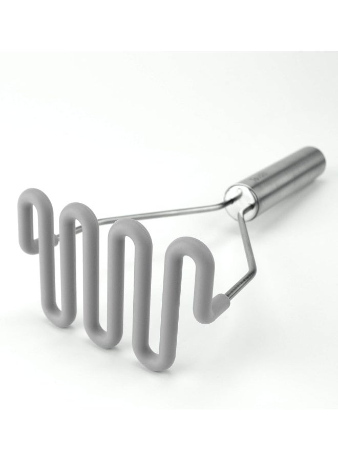 Tovolo Silicone Potato Stainless Steel Handle And Core Food Mashers Kitchen Utensil Vegetable Ricer And Avocado Blender Scratch Resistant And Heat Resistant Oyster Grey - Image 2