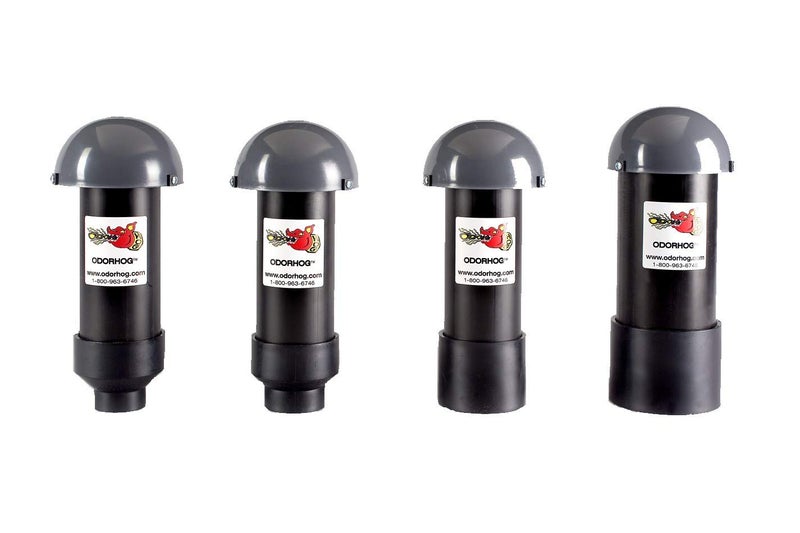 OdorHog Vent Stack Pipe Filter 4 Sizes, Black ABS with Mushroom Cap, Removes Outdoor Septic and Sewer Odors (fits 1.5 or 2.0-inch) - Image 2