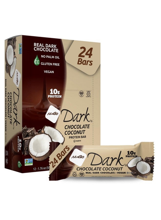 Health & Household Nugo Dark Chocolate Coconut, 10G Protein Bar, Vegan, Gluten Free, Non-Gmo, Kosher Pareve, 24 Count  - Image 1